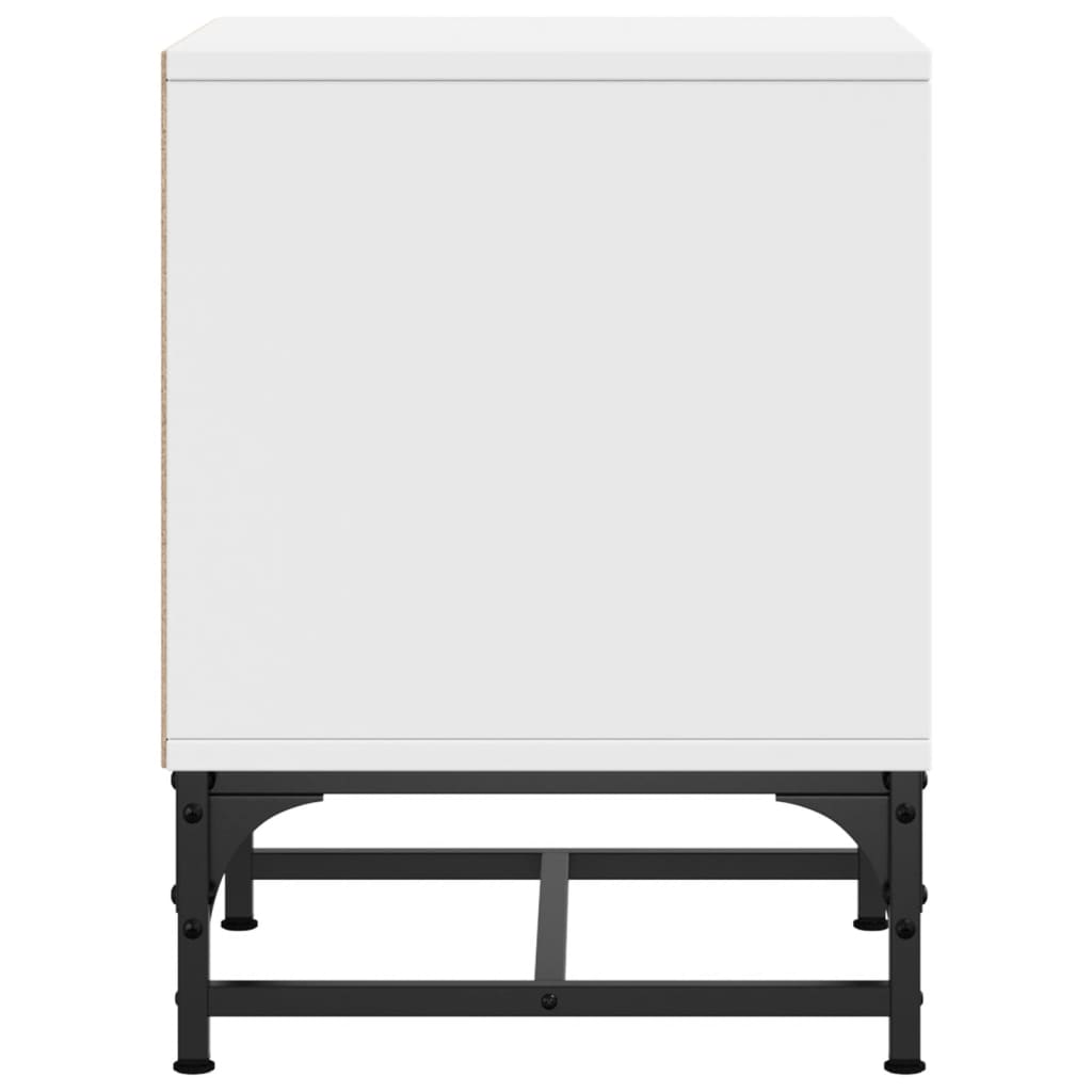 White Bedside Cabinet with Glass Door, 35x37x50 cm, Stylish Storage