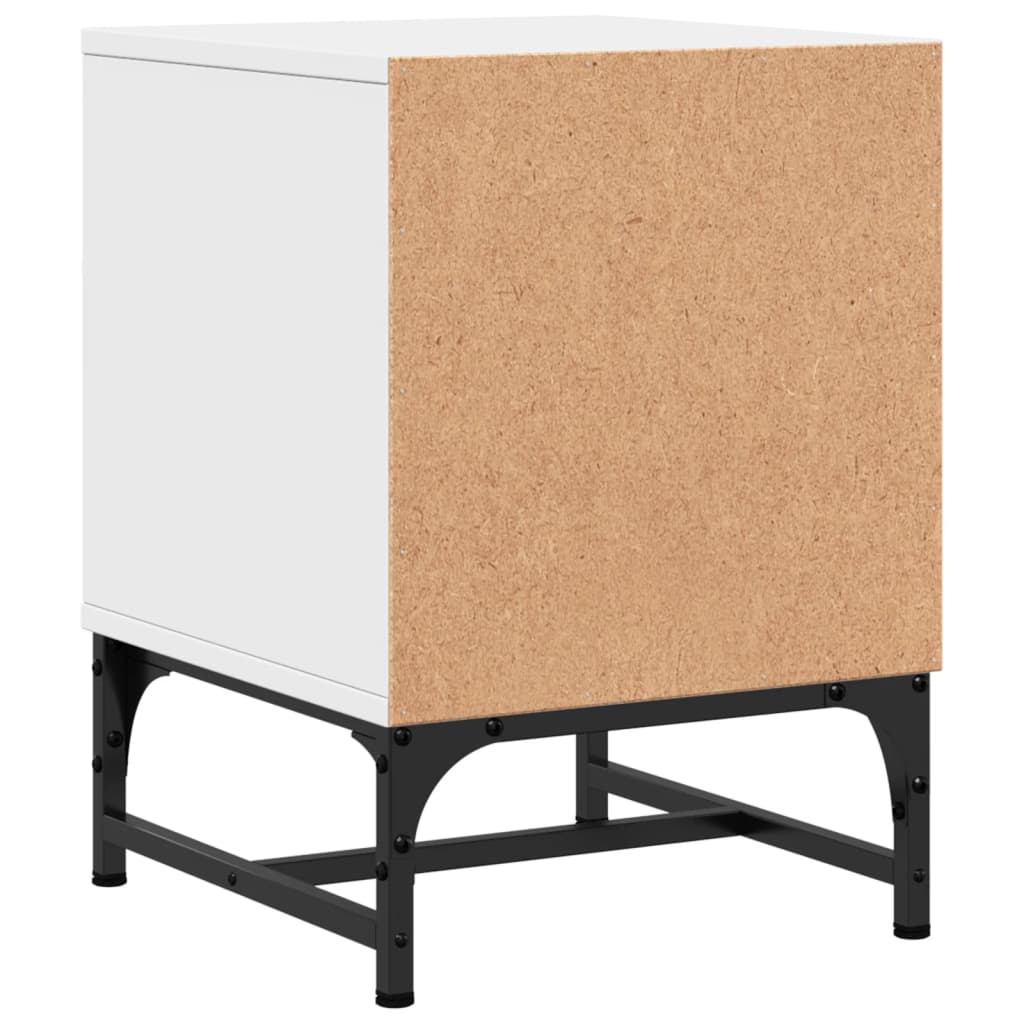 White Bedside Cabinet with Glass Door, 35x37x50 cm, Stylish Storage