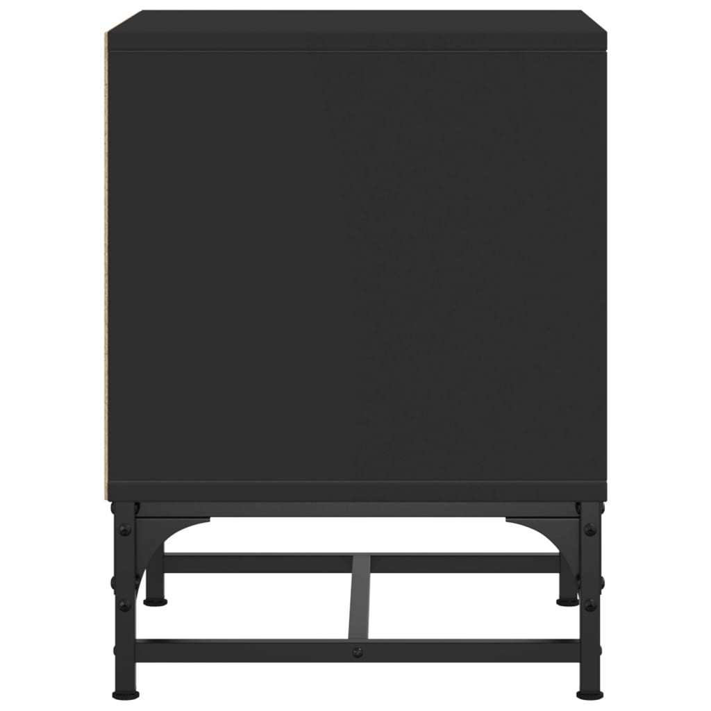 Black Bedside Cabinets with Glass Doors 2 pcs - 35x37x50 cm