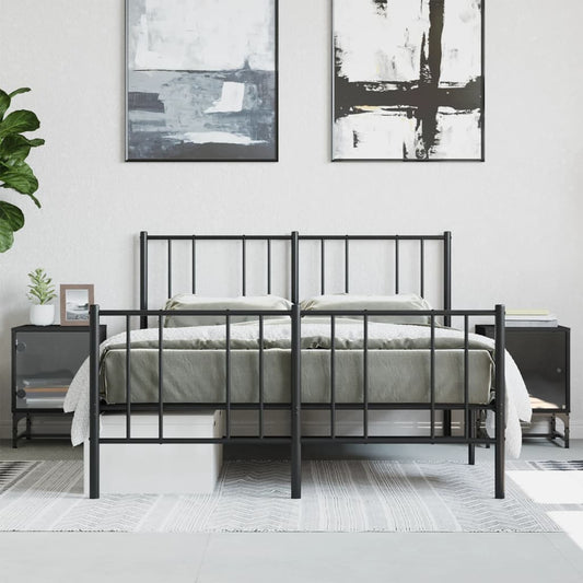 Black Bedside Cabinets with Glass Doors 2 pcs - 35x37x50 cm