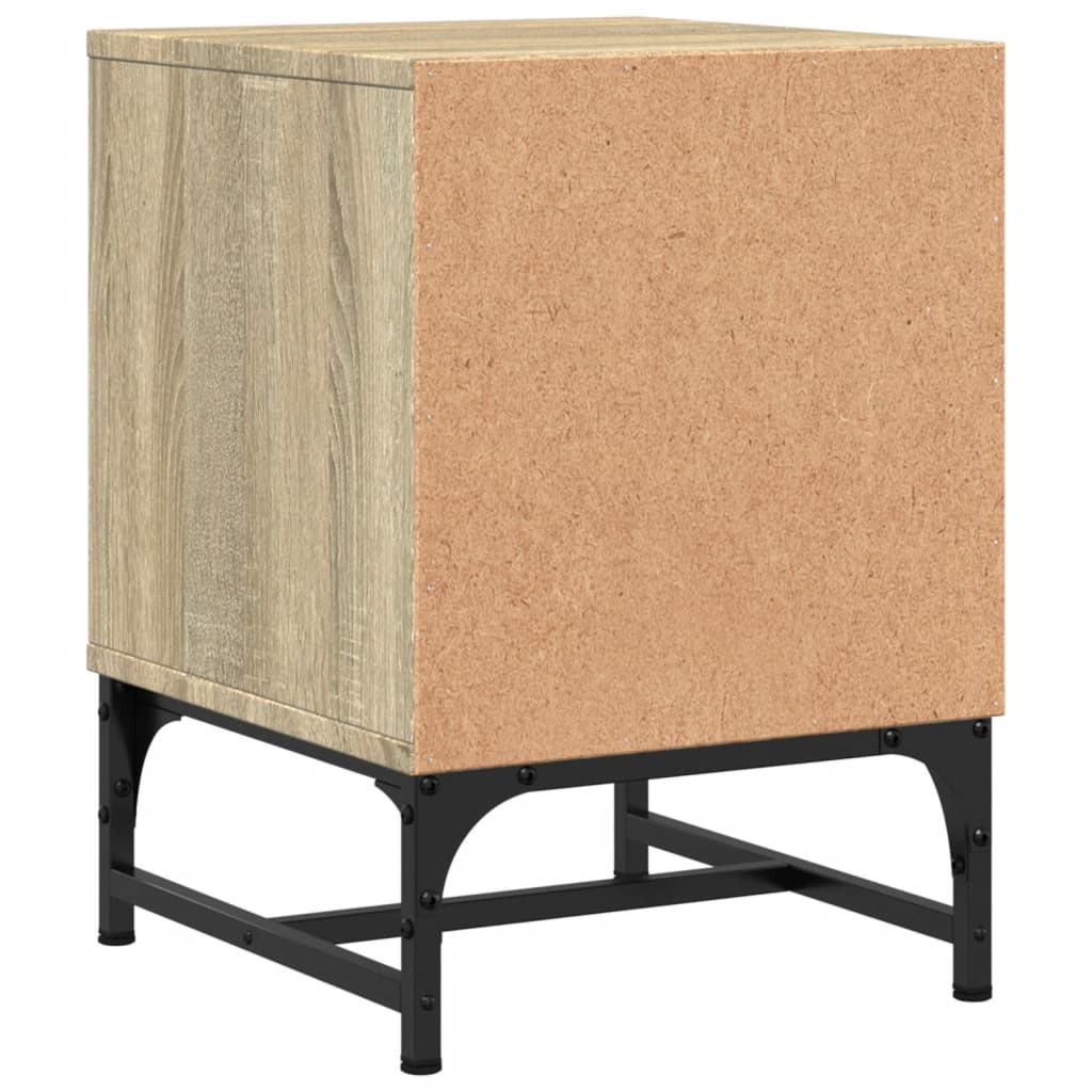 Sonoma Oak Bedside Cabinets with Glass Doors, 2 pcs, 35x37x50 cm