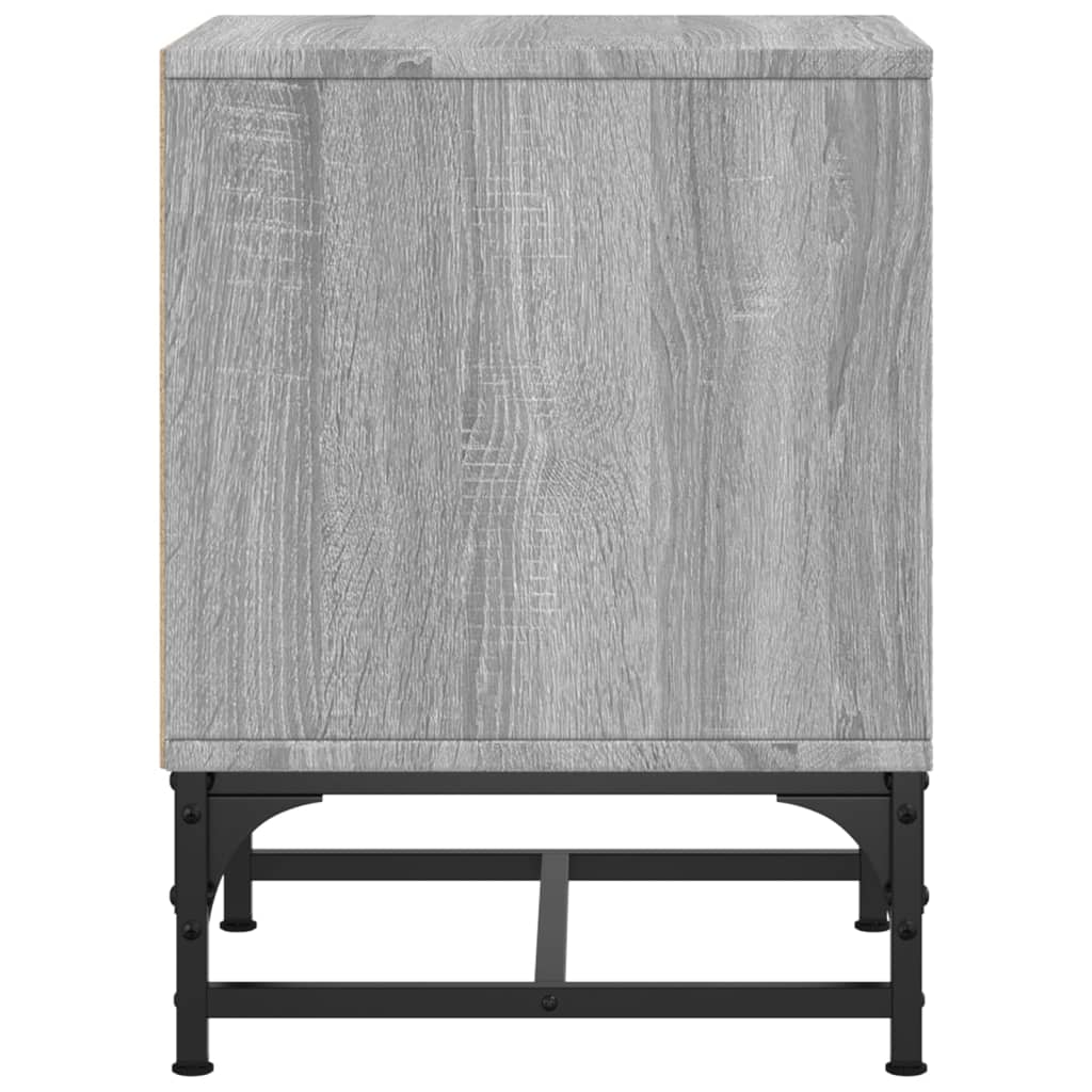 Modern Grey Sonoma Bedside Cabinets with Glass Doors - Set of 2