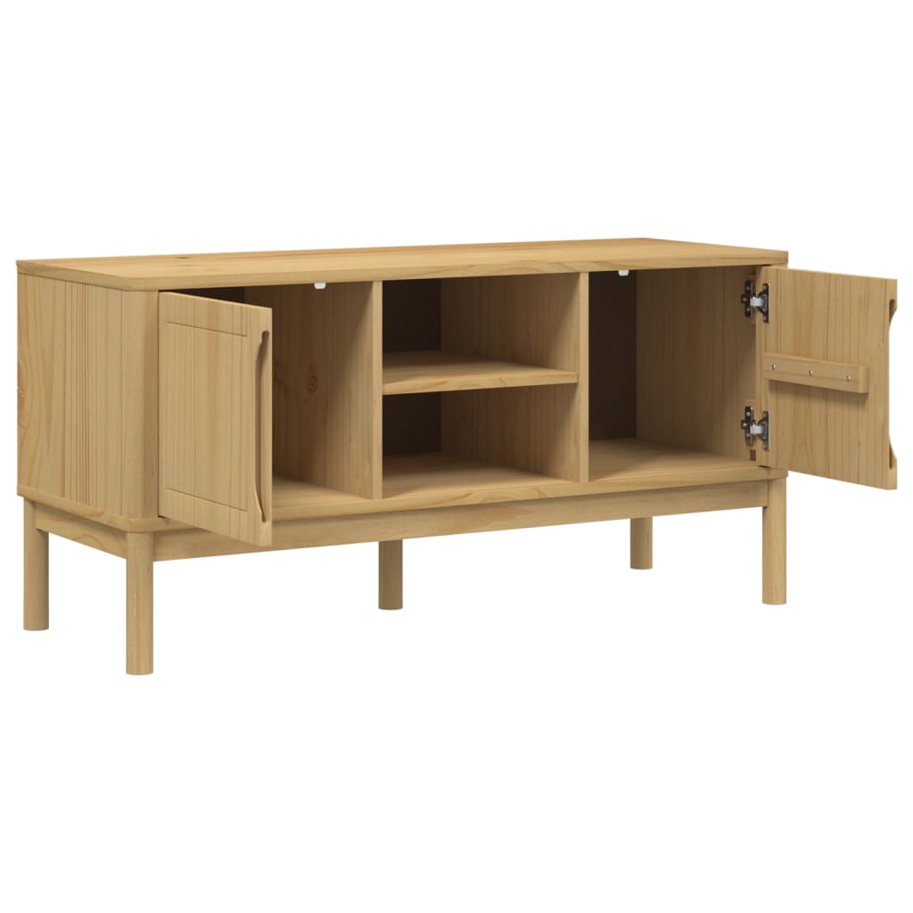 TV Cabinet FLORO Wax Brown 114x43x55 cm Solid Pine Wood