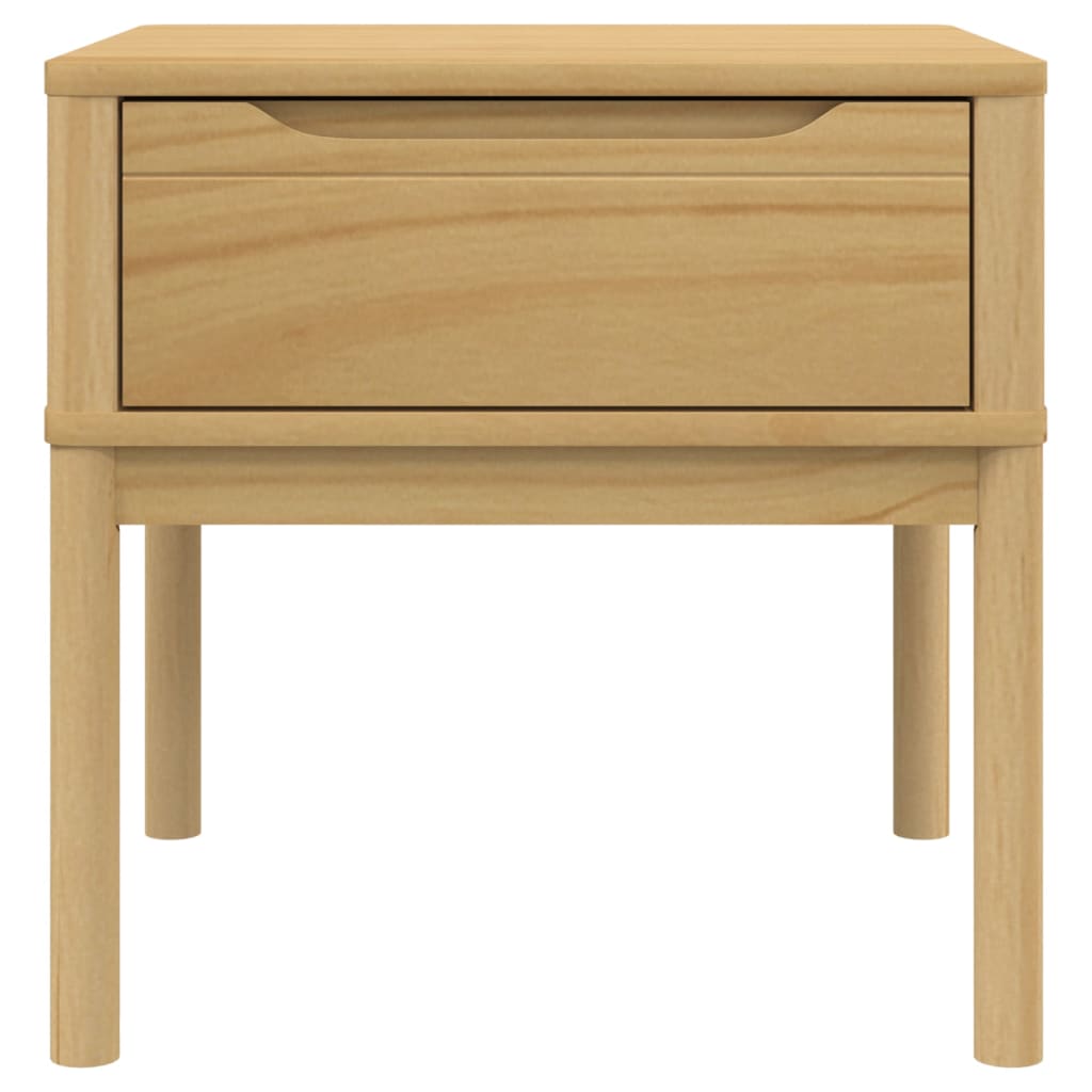 FLORO Solid Wood Pine Lamp Table, Wax Brown, 55x55x54 cm