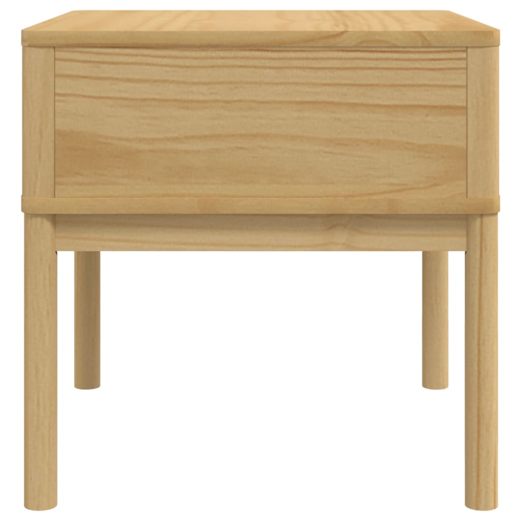 FLORO Solid Wood Pine Lamp Table, Wax Brown, 55x55x54 cm