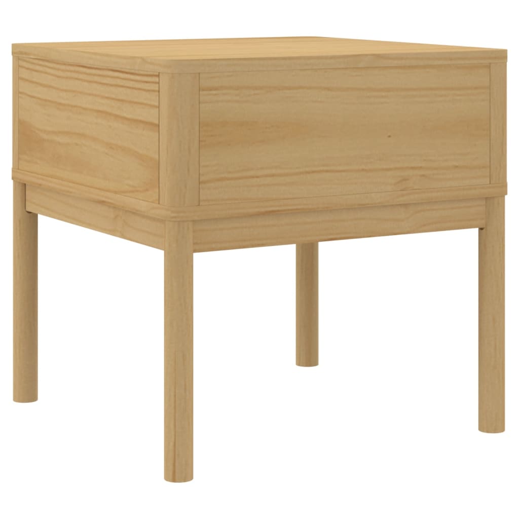 FLORO Solid Wood Pine Lamp Table, Wax Brown, 55x55x54 cm