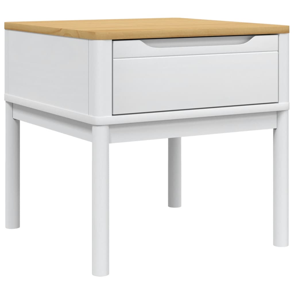 FLORO White Solid Pine Lamp Table 55x55x54 cm