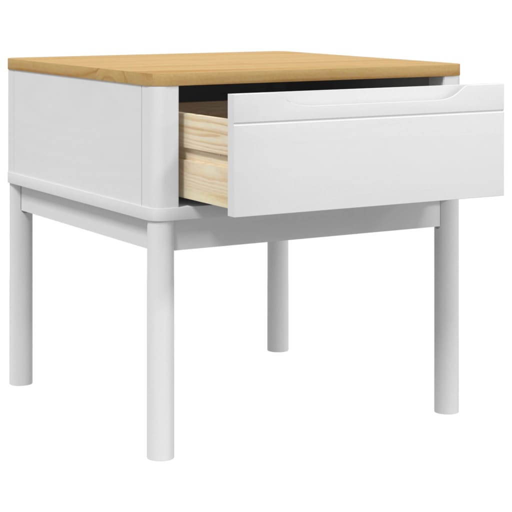 FLORO White Solid Pine Lamp Table 55x55x54 cm