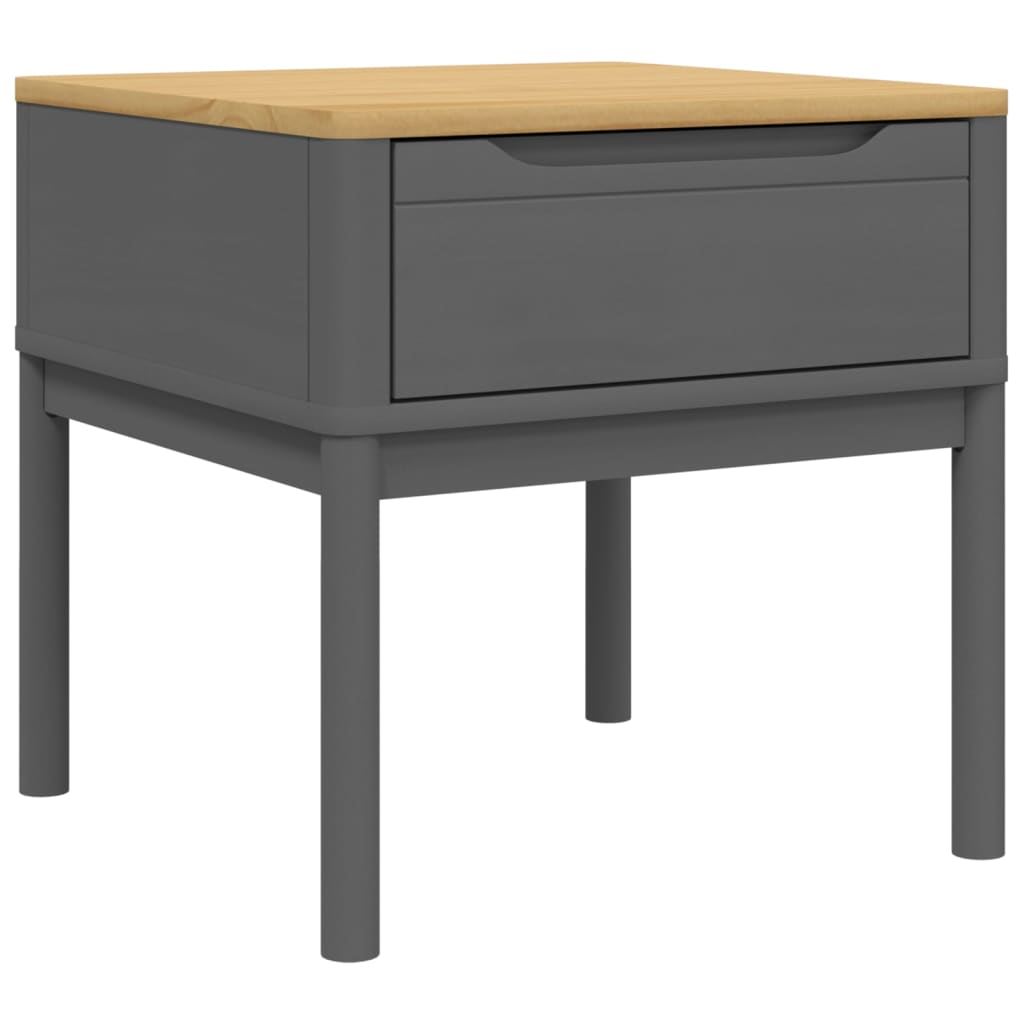 Solid Wood Grey Pine FLORO Lamp Table 55x55x54 cm