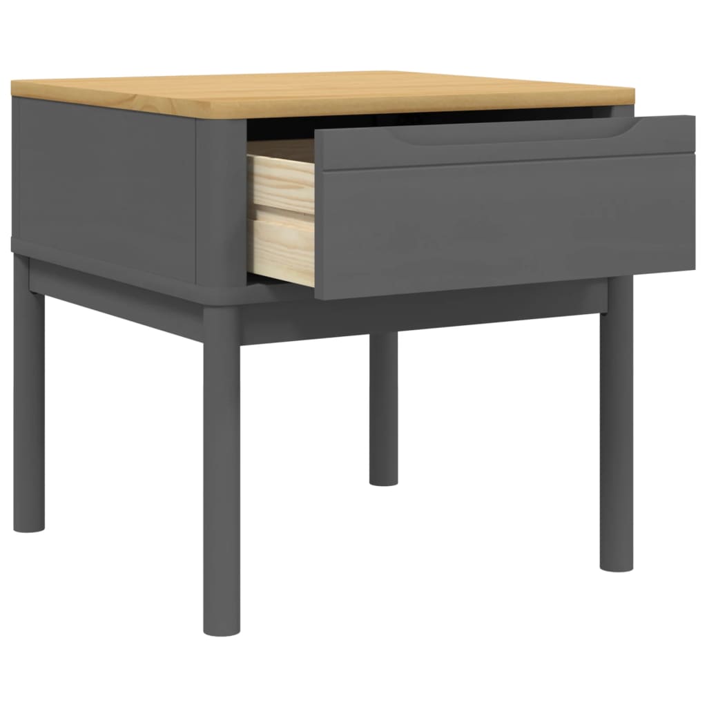Solid Wood Grey Pine FLORO Lamp Table 55x55x54 cm
