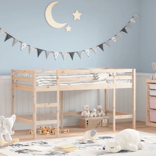 Wooden Kids' Loft Bed with Ladder, 90x200 cm, Mattress Not Included