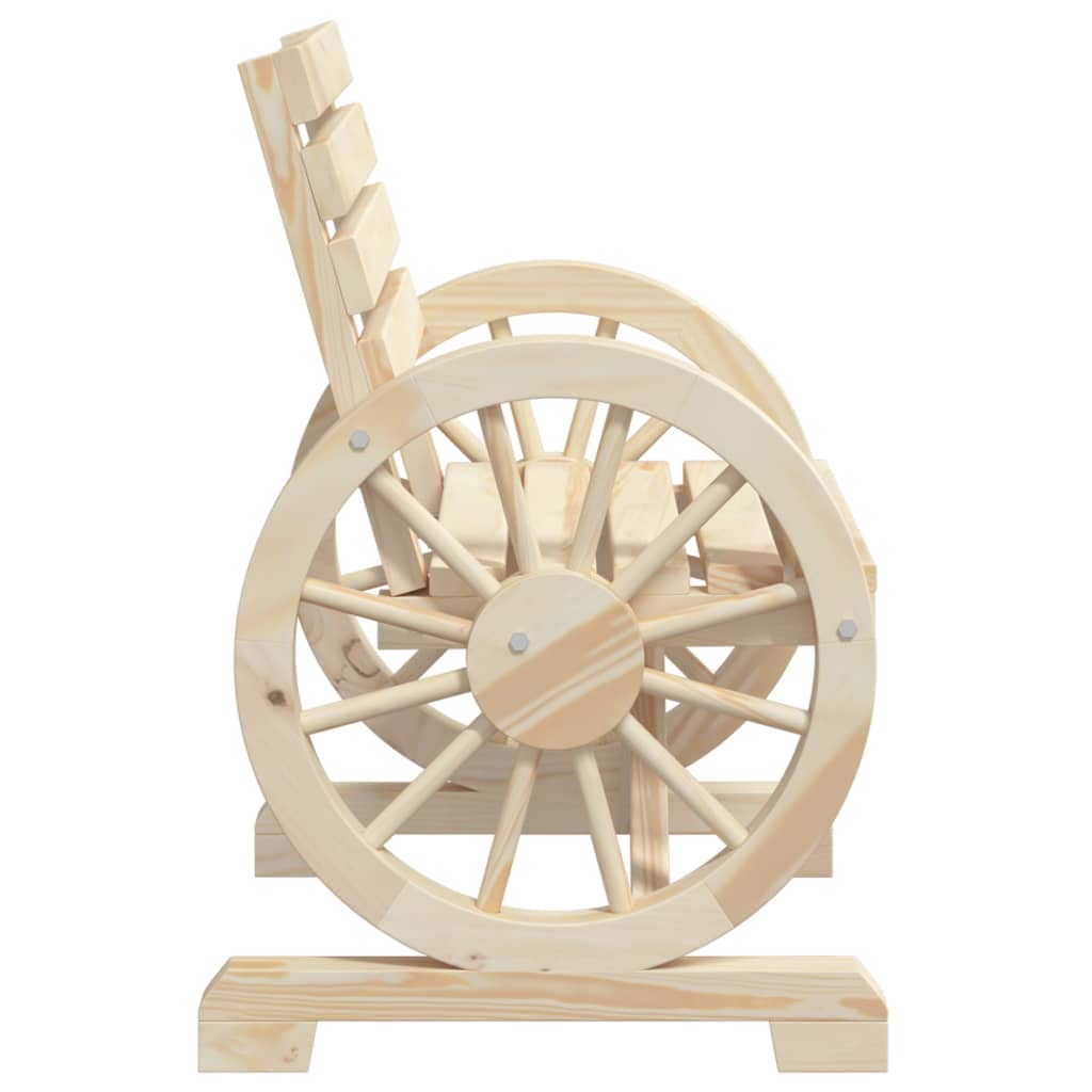 4-Piece Solid Fir Wood Garden Chairs Set - Natural Finish