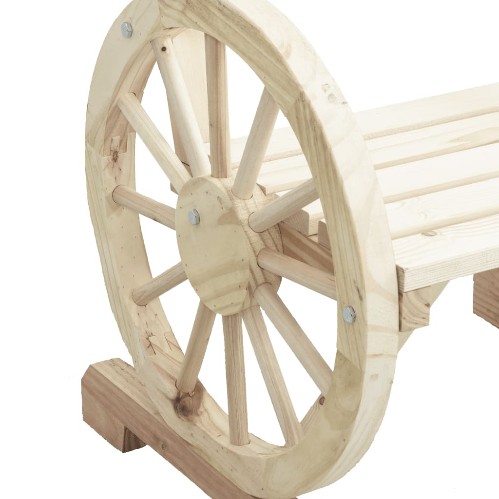 4-Piece Solid Fir Wood Garden Chairs Set - Natural Finish