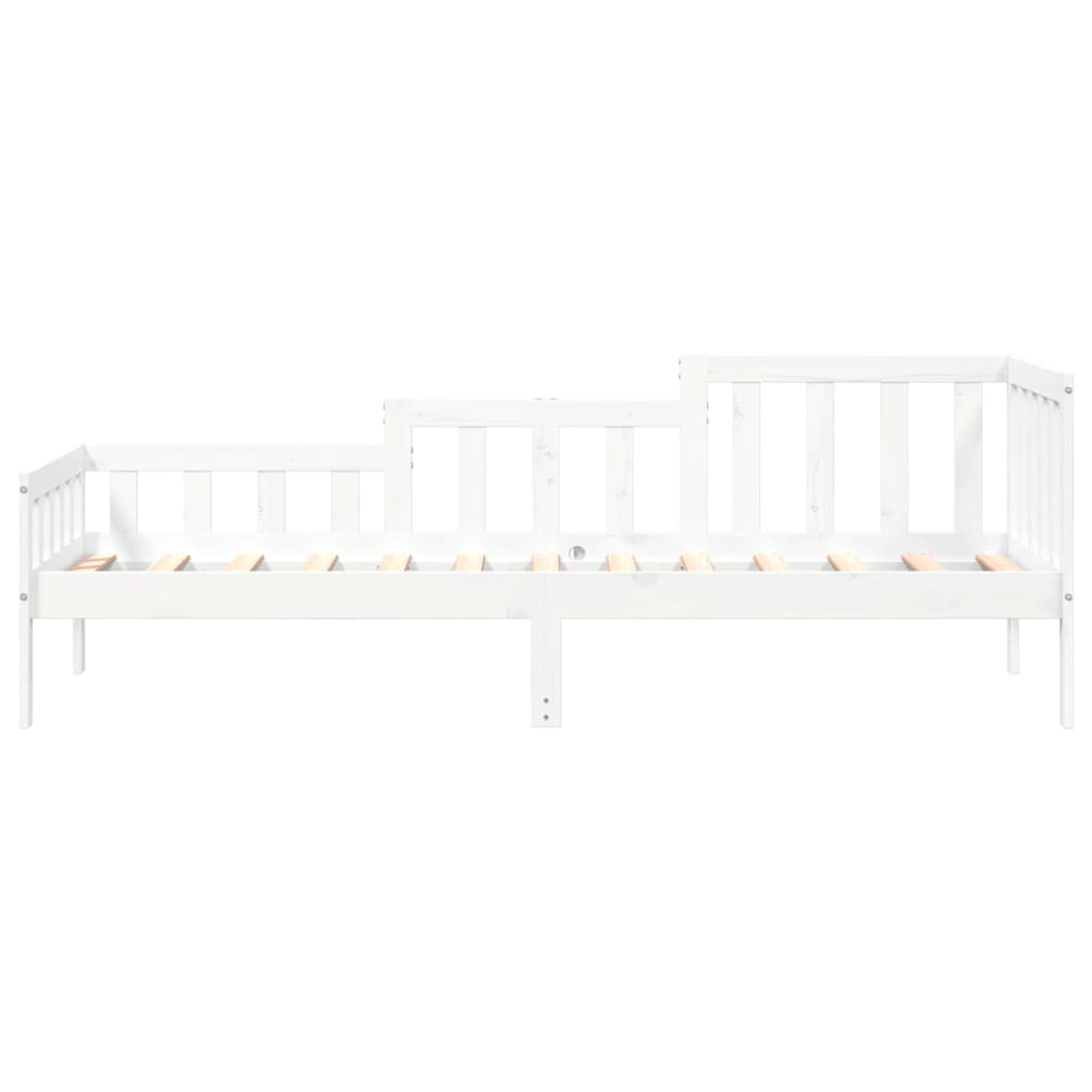 White Solid Pine Wood Day Bed Frame 80x200 cm - No Mattress