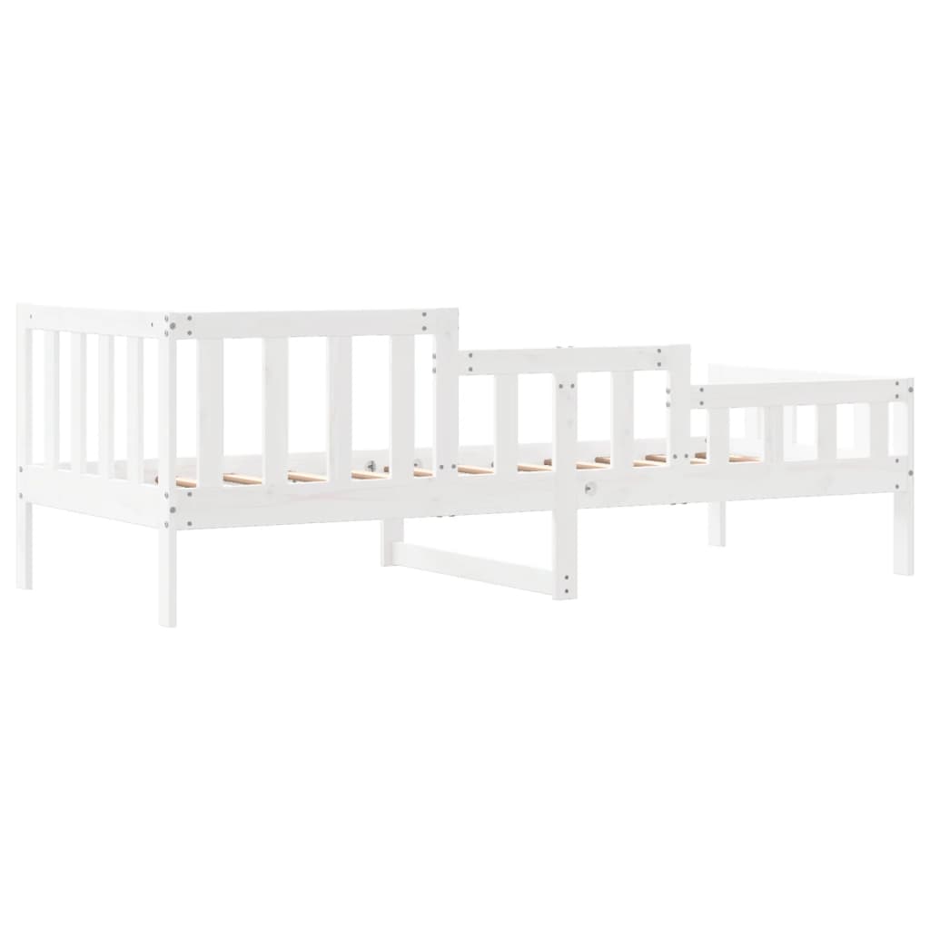White Solid Pine Wood Day Bed Frame 80x200 cm - No Mattress