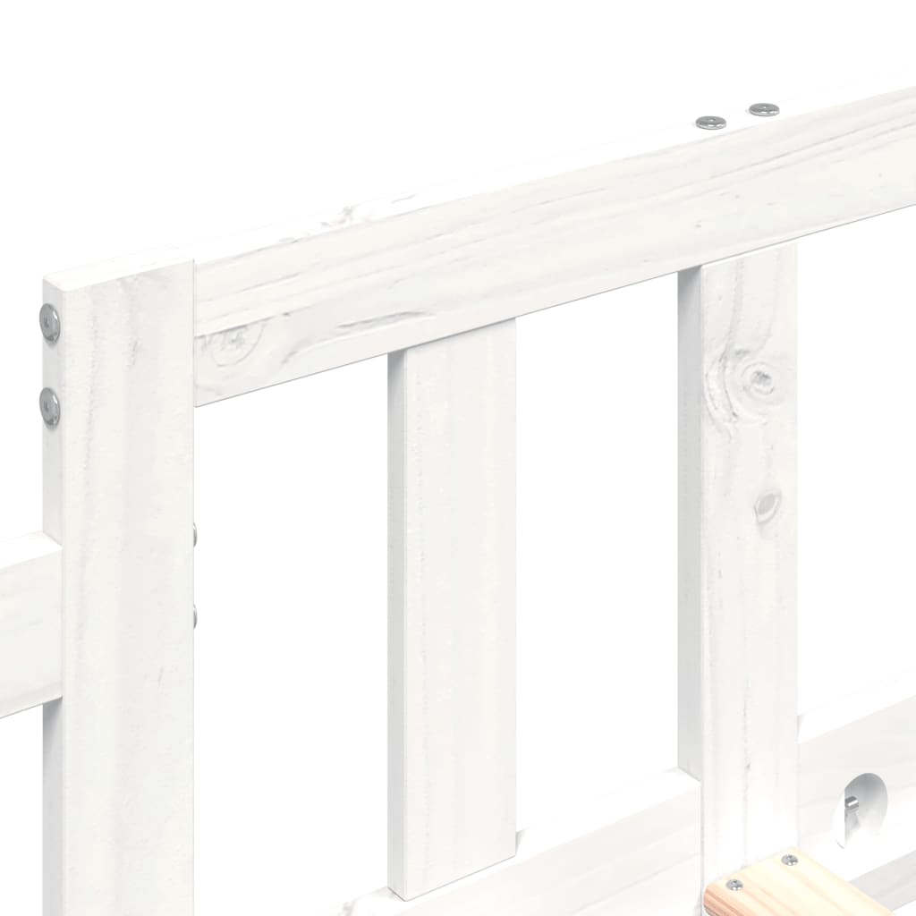 Solid Pine Day Bed Frame, White 90x200 cm, No Mattress