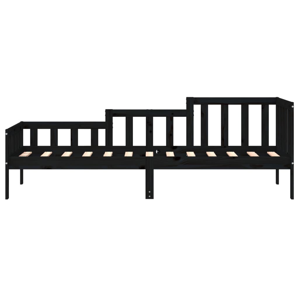 Black Solid Pine Day Bed Frame 90x190 cm - No Mattress Included
