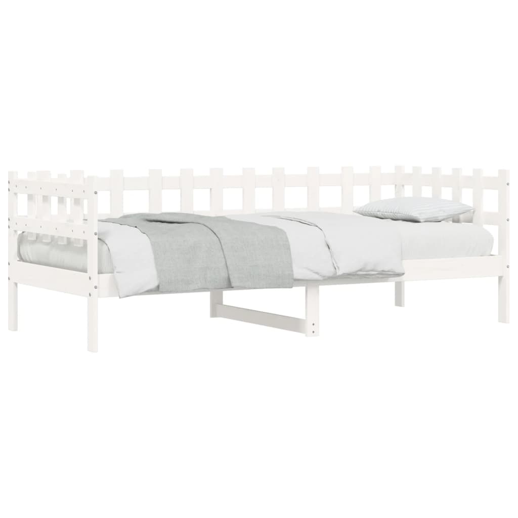 White Solid Pine Day Bed Frame 90x200cm - No Mattress Included