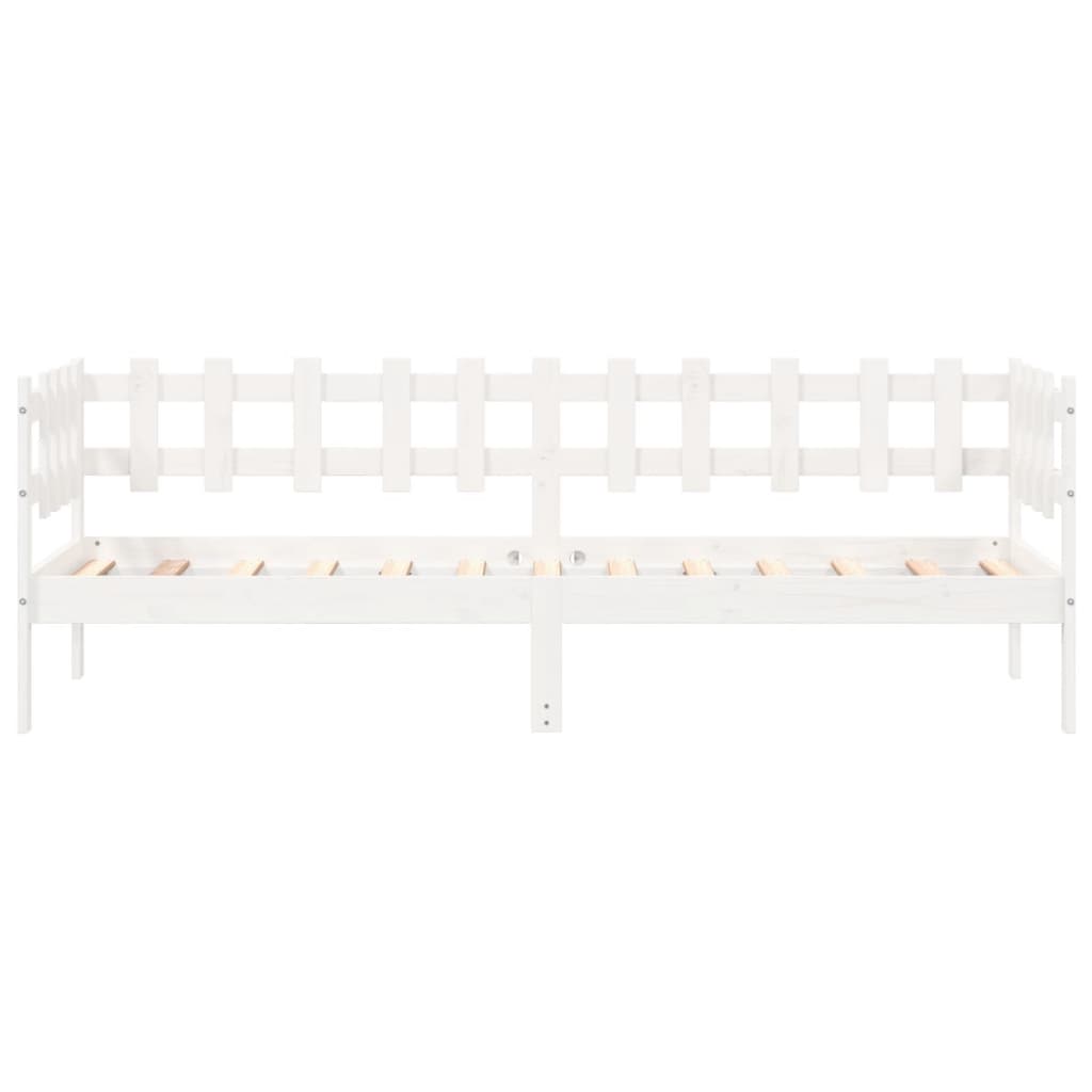 White Solid Pine Day Bed Frame 90x200cm - No Mattress Included