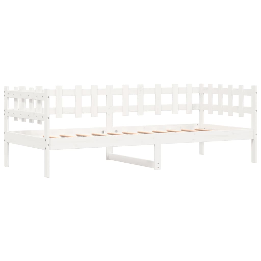 White Solid Pine Day Bed Frame 90x200cm - No Mattress Included
