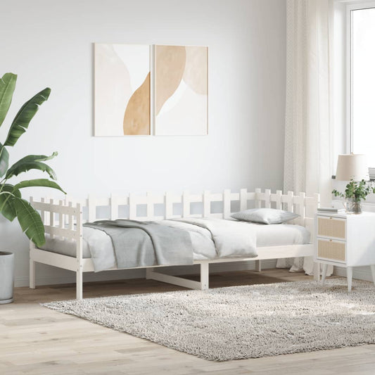 White Solid Pine Day Bed Frame 90x200cm - No Mattress Included
