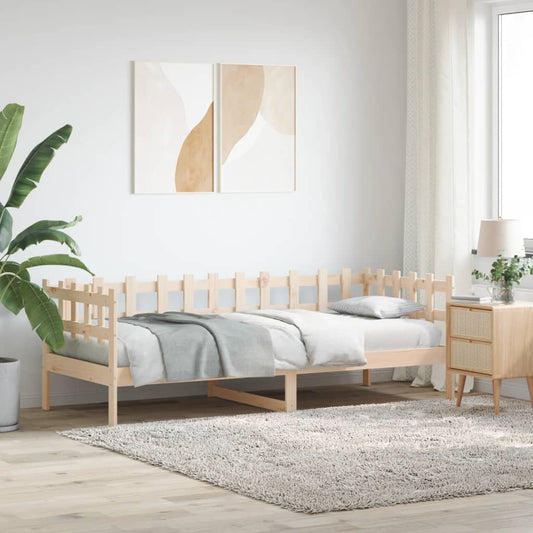 Solid Pine Day Bed Frame, No Mattress, 90x190 cm, Single Size