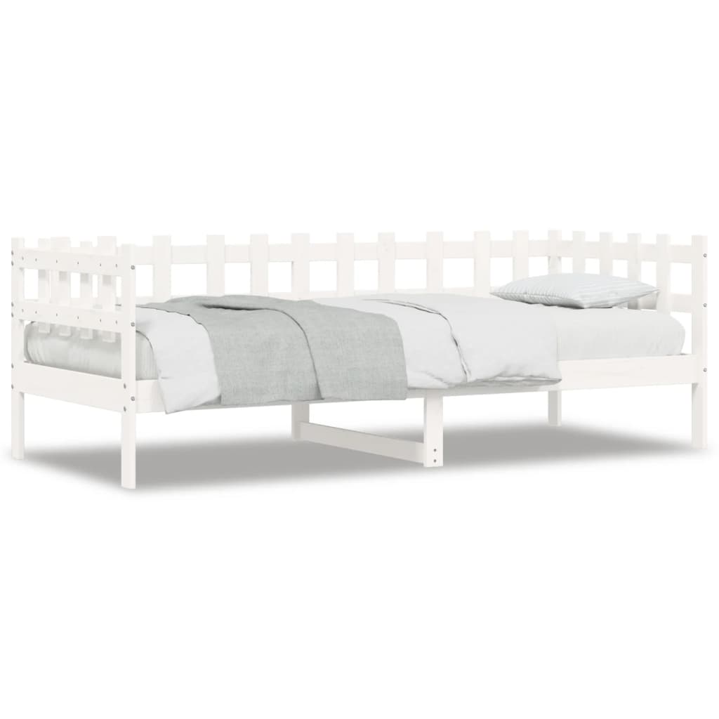 Solid Pine Wood Day Bed - White 90x190 cm - No Mattress Included