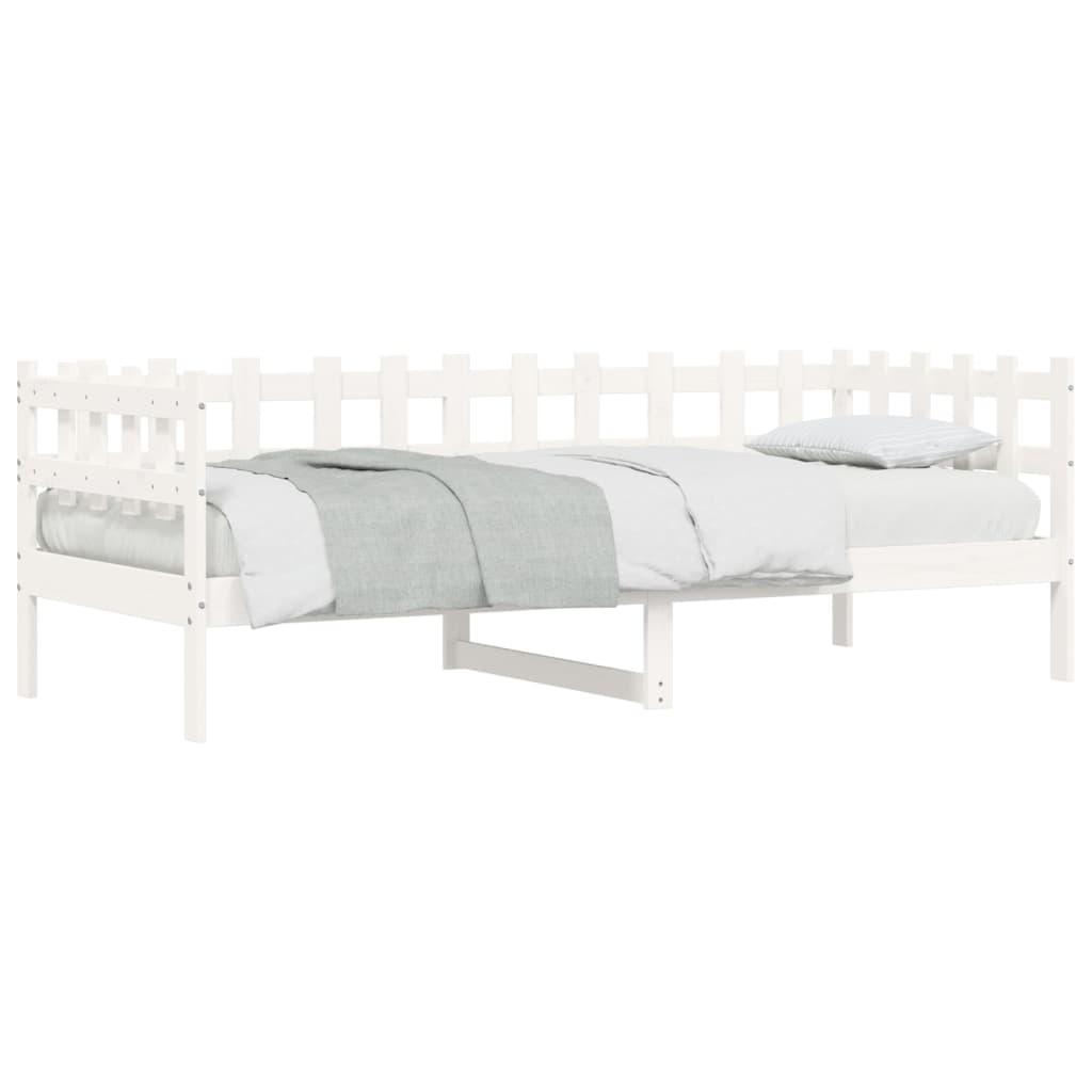 Solid Pine Wood Day Bed - White 90x190 cm - No Mattress Included