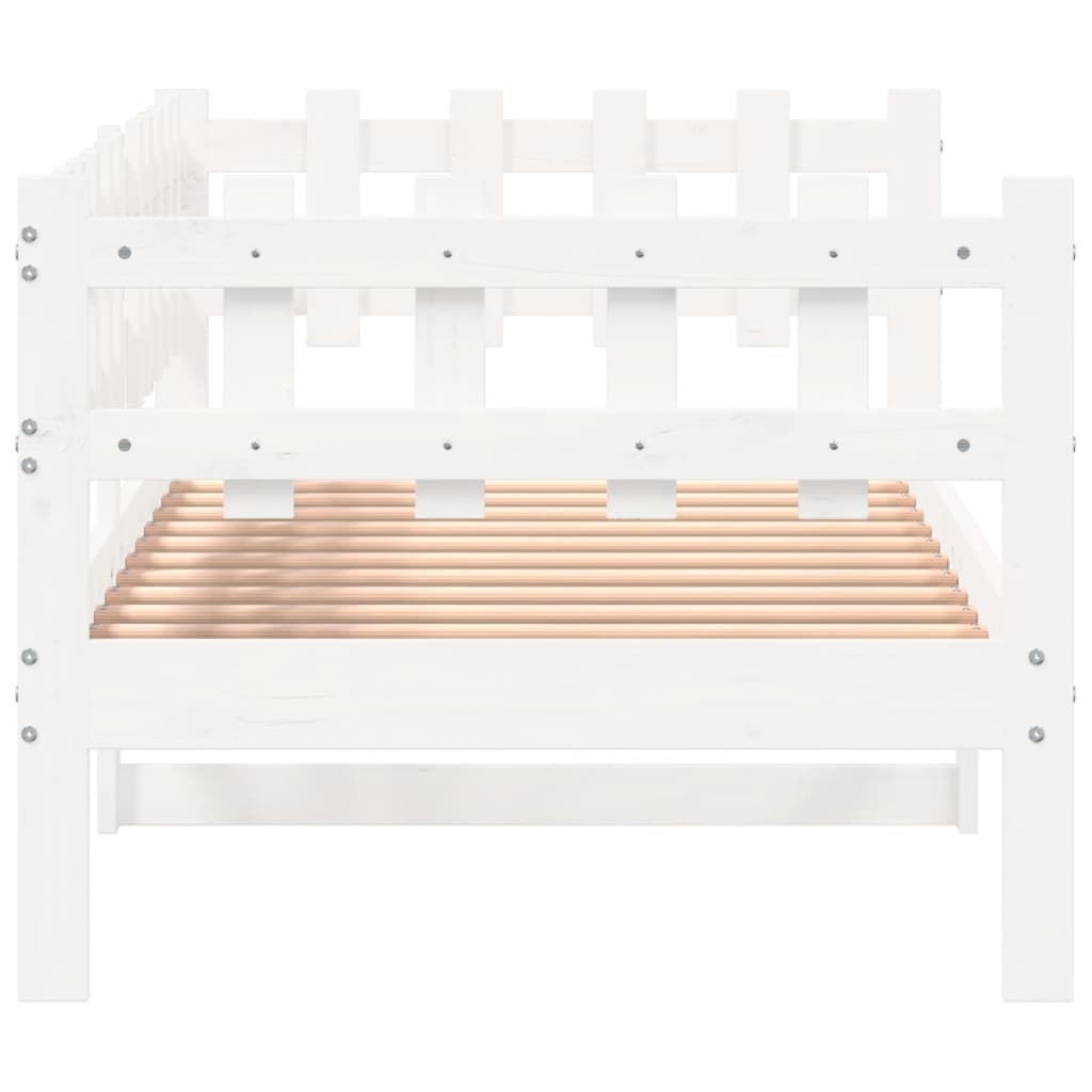 Solid Pine Wood Day Bed - White 90x190 cm - No Mattress Included