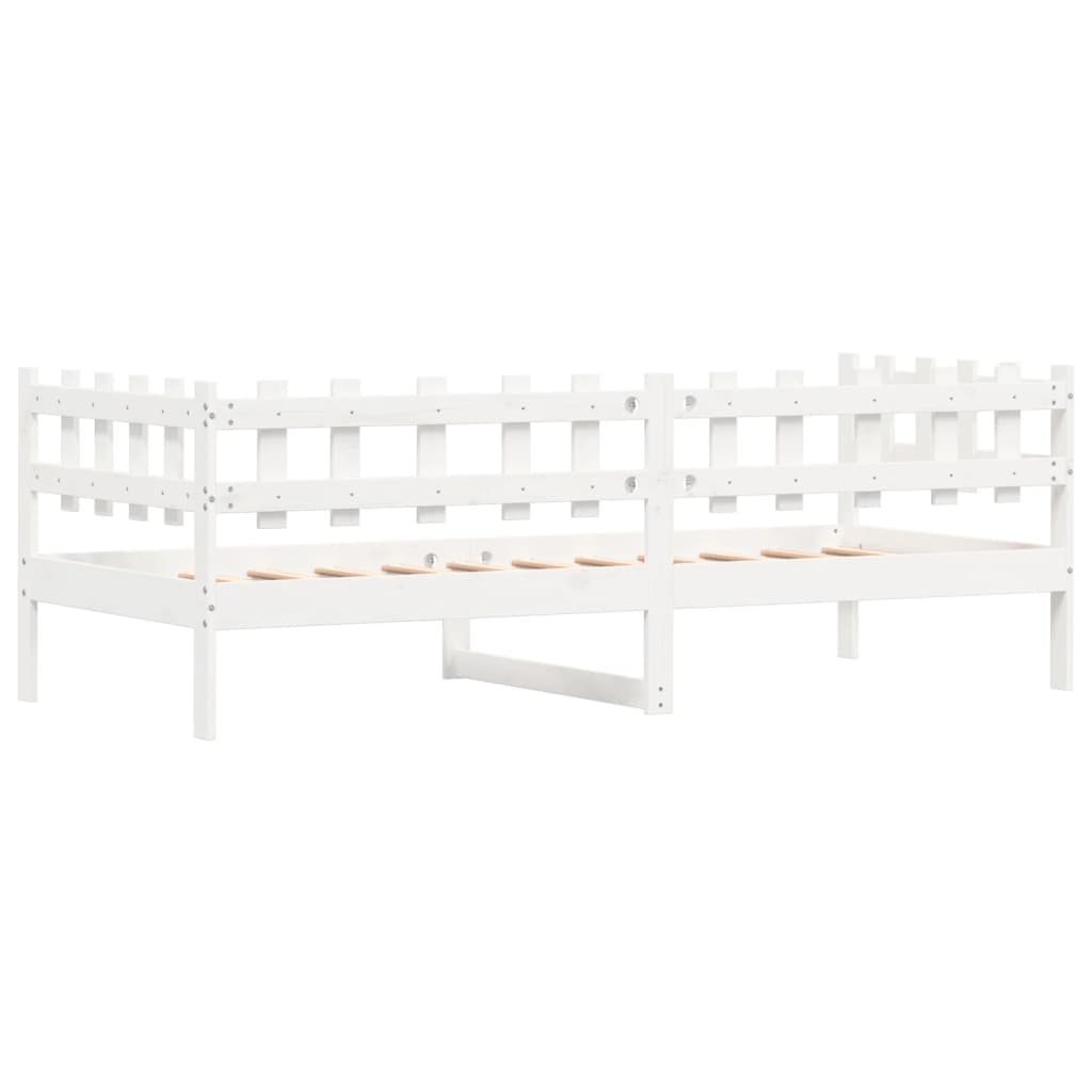 Solid Pine Wood Day Bed - White 90x190 cm - No Mattress Included