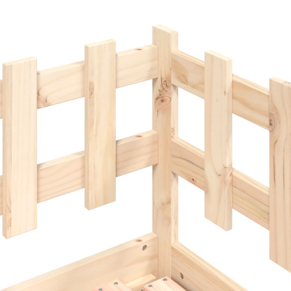 Solid Wood Pull-Out Day Bed Frame - No Mattress, 2x(80x200) cm