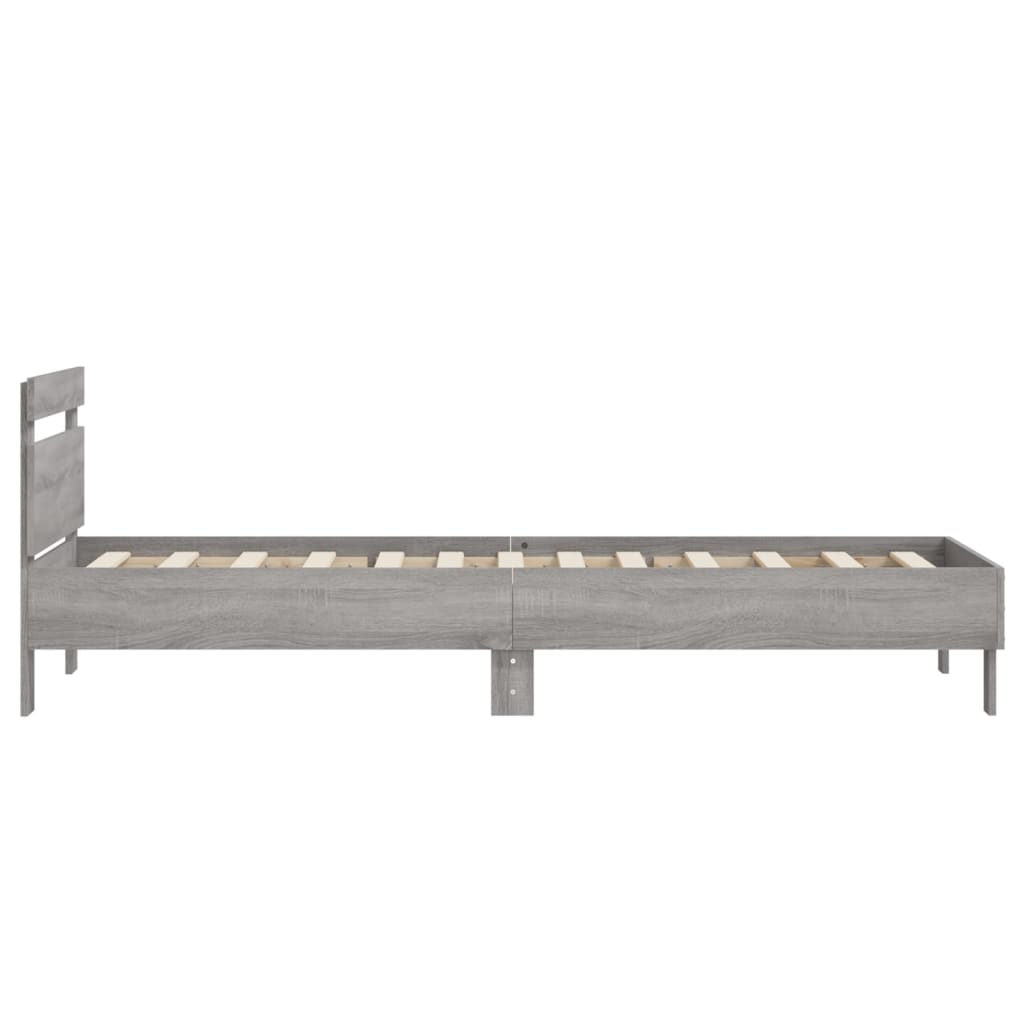 Grey Sonoma Bed Frame with Headboard - 90x200 cm, No Mattress