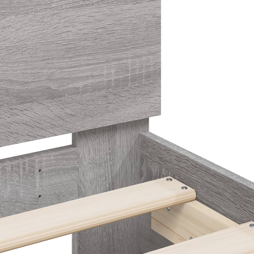 Grey Sonoma Bed Frame with Headboard - 90x200 cm, No Mattress