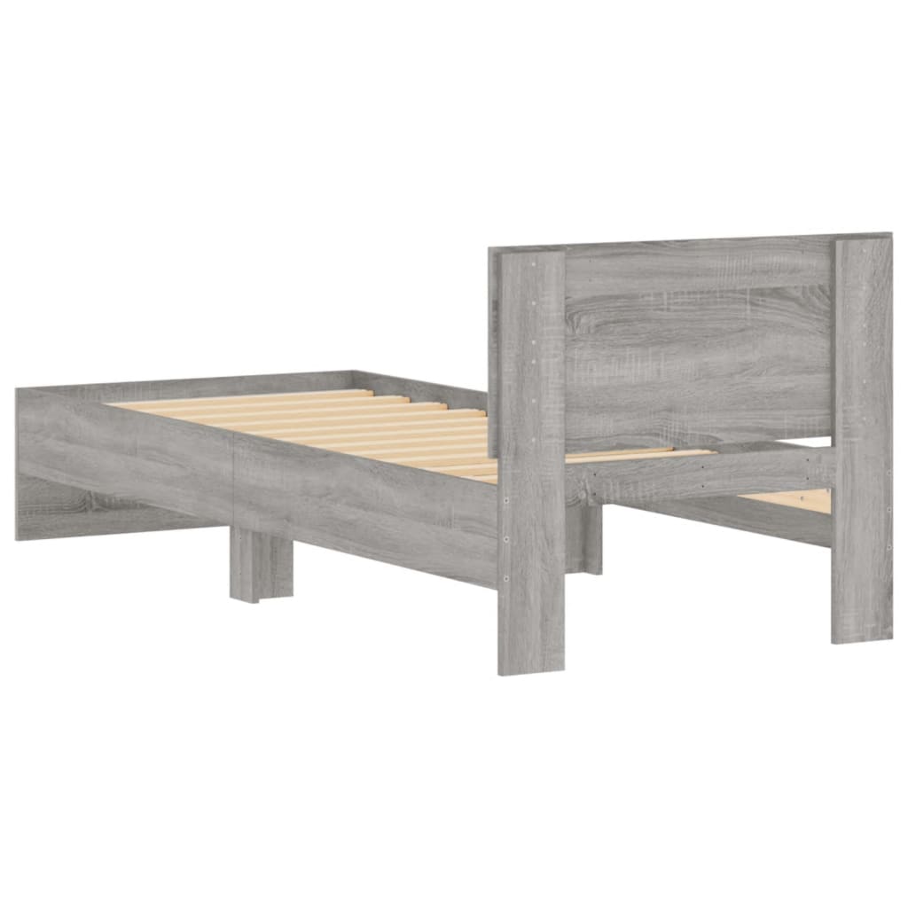 Grey Sonoma Bed Frame with Headboard 75x190cm - Small Single