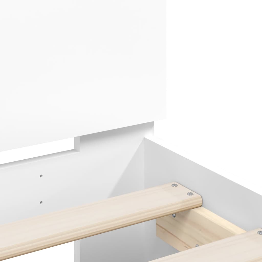 White LED Bed Frame 90x200 cm - Stylish Bedroom Decor
