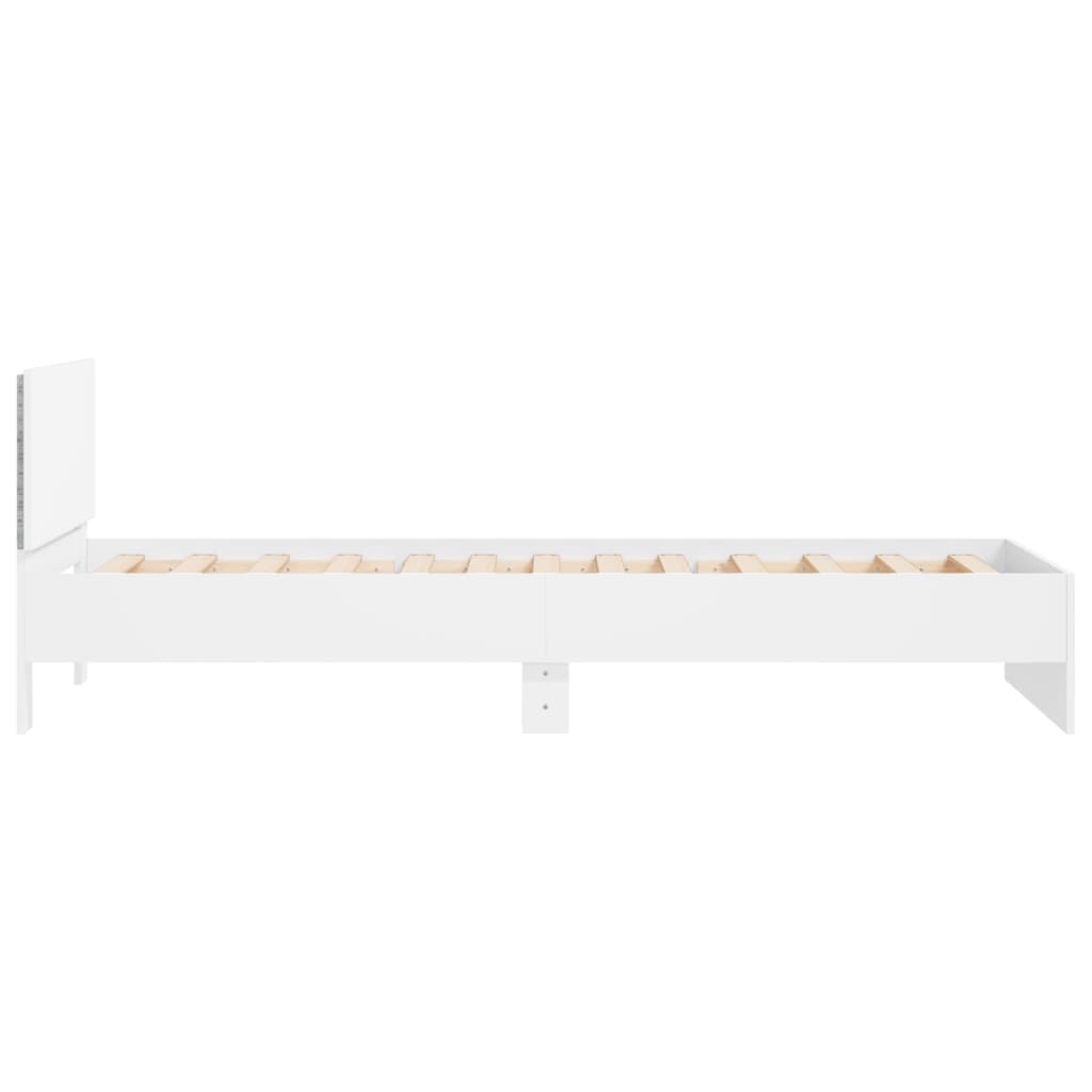 White LED Bed Frame Without Mattress, 100x200 cm, Modern Design