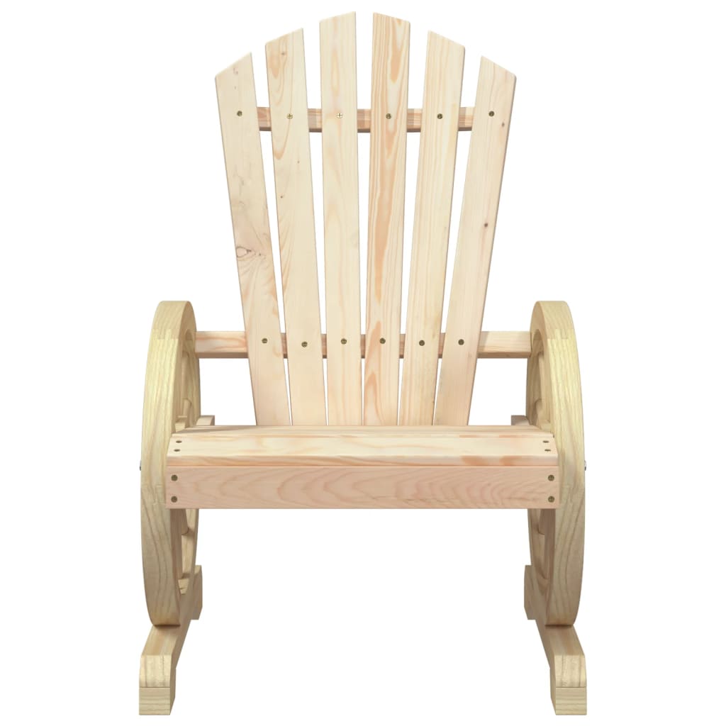 Solid Fir Wood Adirondack Chair for Garden - Natural Finish
