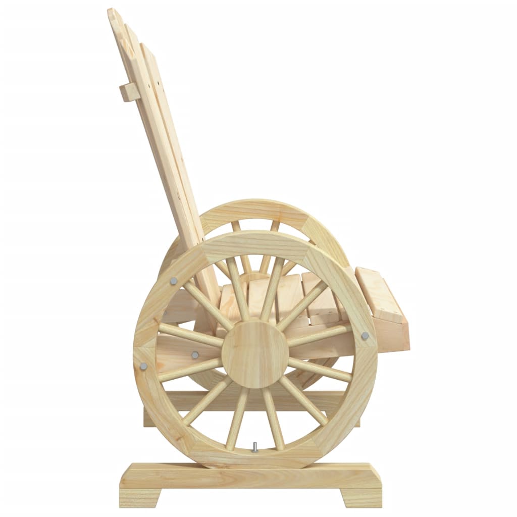 Solid Fir Wood Adirondack Chair for Garden - Natural Finish