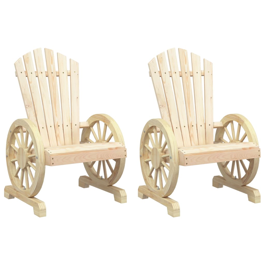 Solid Wood Fir Garden Adirondack Chairs Set of 2 - Durable & Stylish