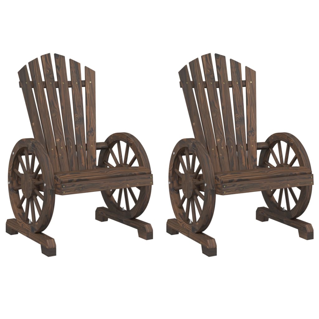 2-Piece Solid Fir Wood Adirondack Chairs for Garden Relaxation