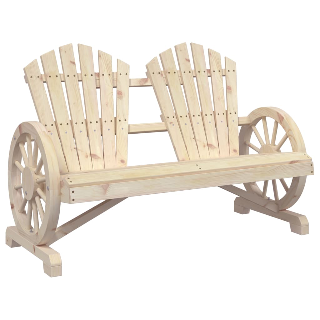 Solid Wood Fir 2-Seater Adirondack Garden Chair