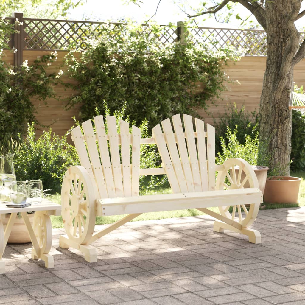 Solid Wood Fir 2-Seater Adirondack Garden Chair