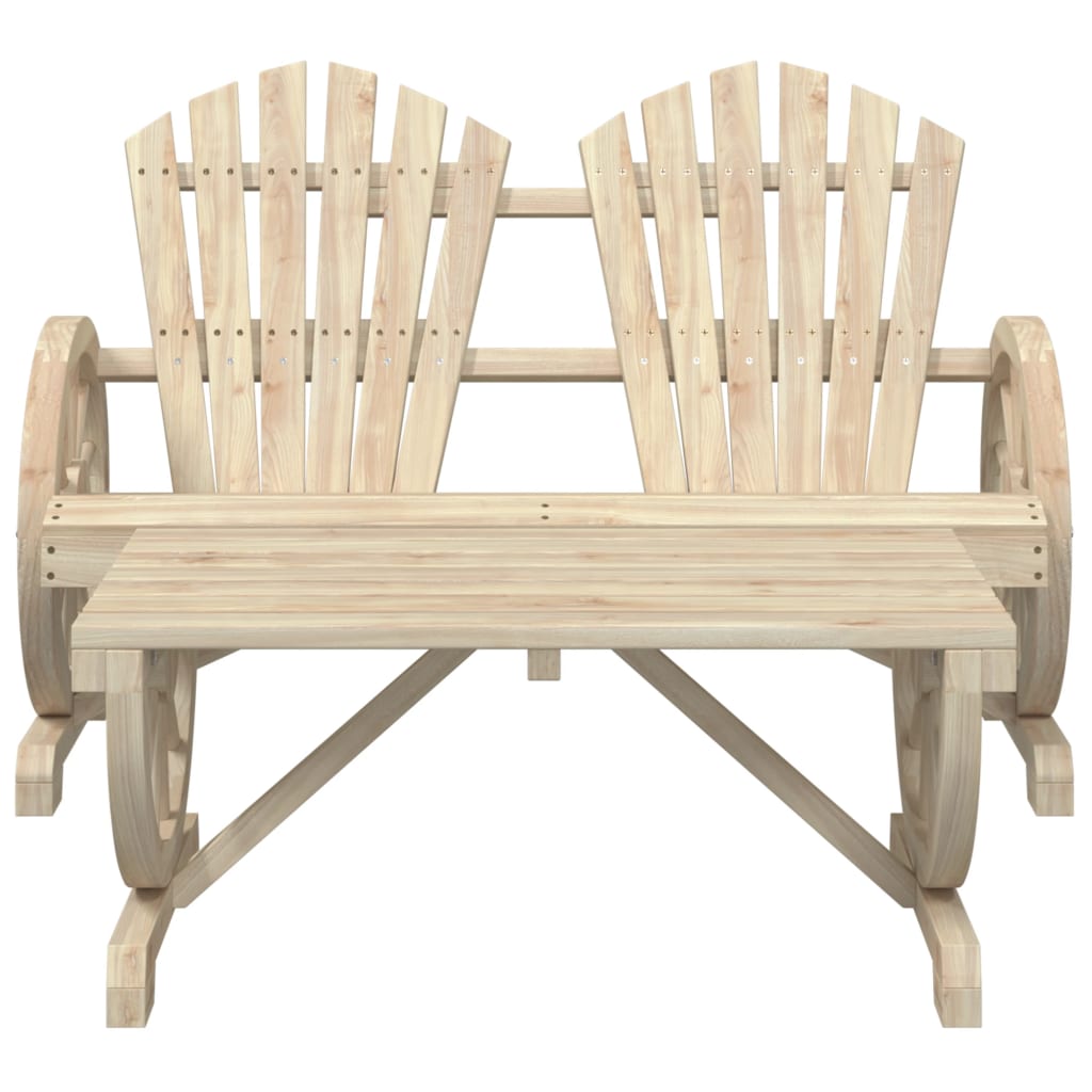 Solid Fir Wood 2-Piece Garden Lounge Set - Elegant Outdoor Relaxation