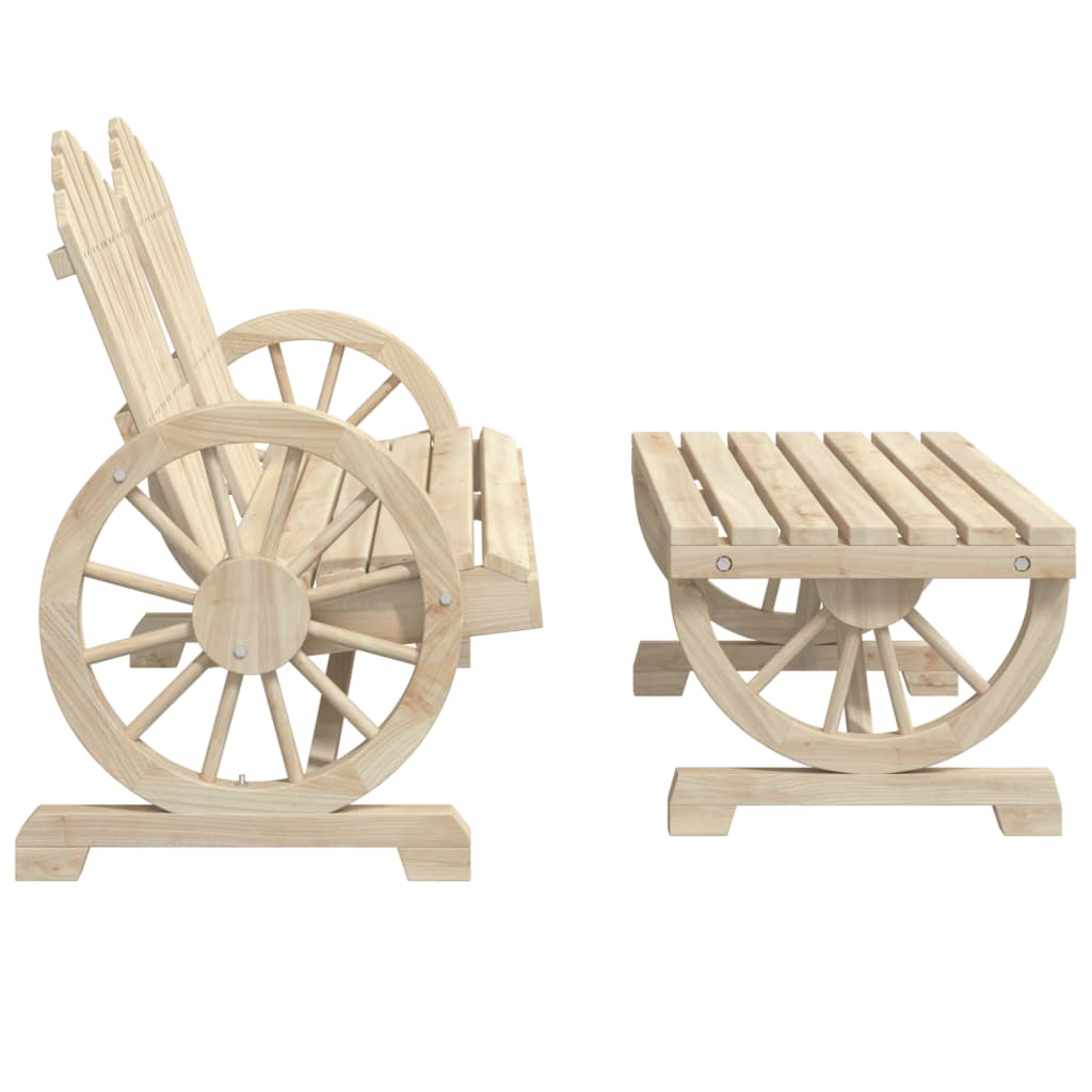 Solid Fir Wood 2-Piece Garden Lounge Set - Elegant Outdoor Relaxation