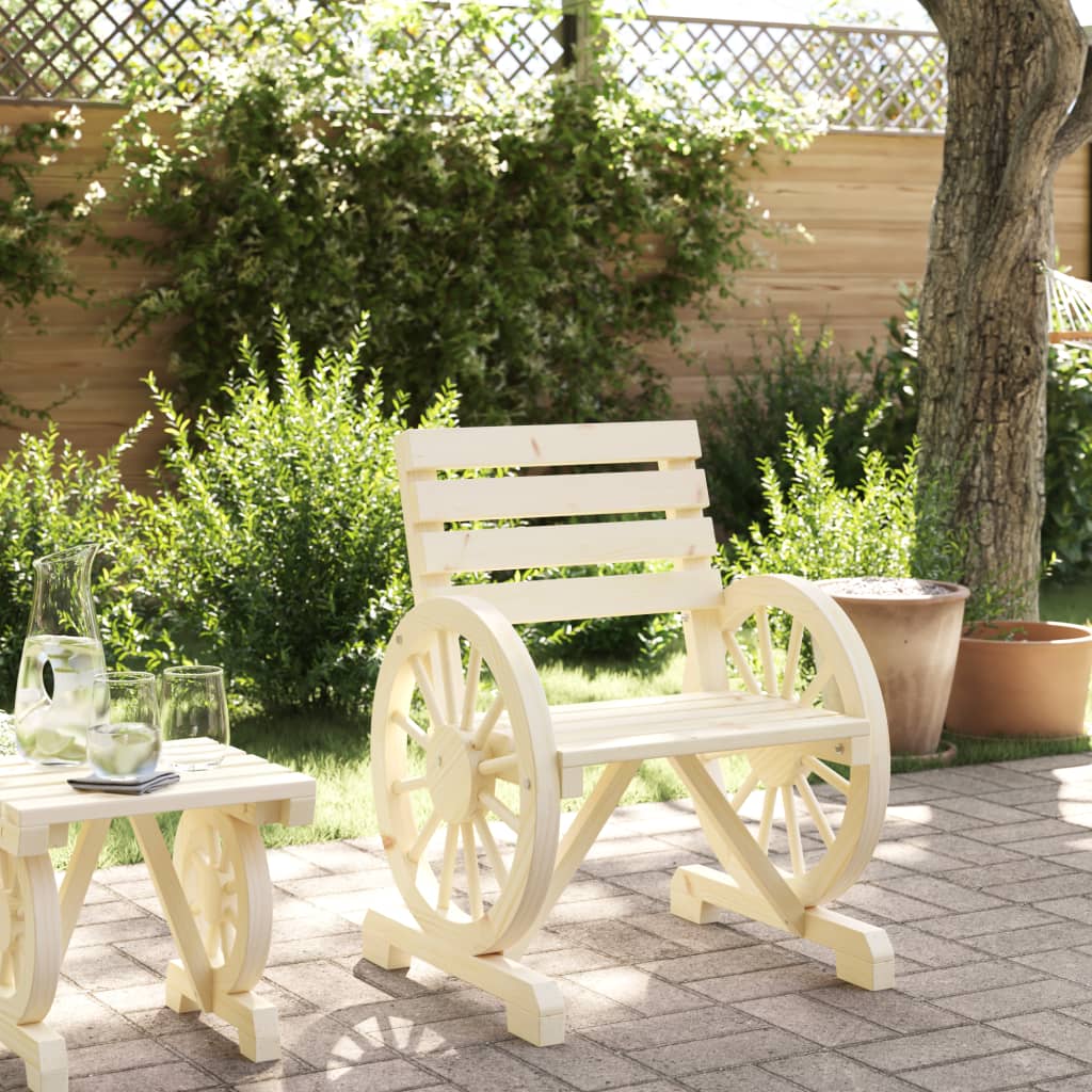 Solid Fir Wood Garden Chair 58x58x78.5 cm: Durable Outdoor Seating