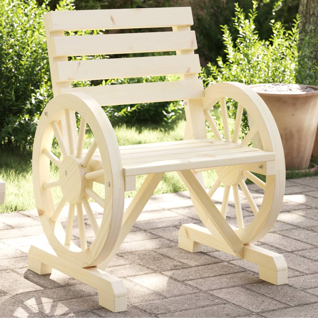 Solid Fir Wood Garden Chair 58x58x78.5 cm: Durable Outdoor Seating