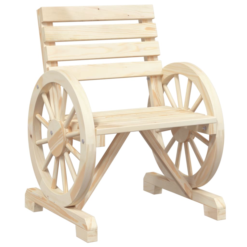 Solid Wood Fir Garden Chairs Set, 2 pcs, 58x58x78.5 cm