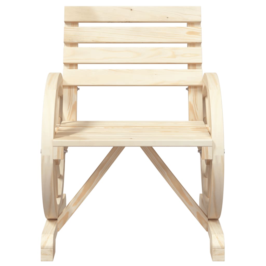 Solid Wood Fir Garden Chairs Set, 2 pcs, 58x58x78.5 cm
