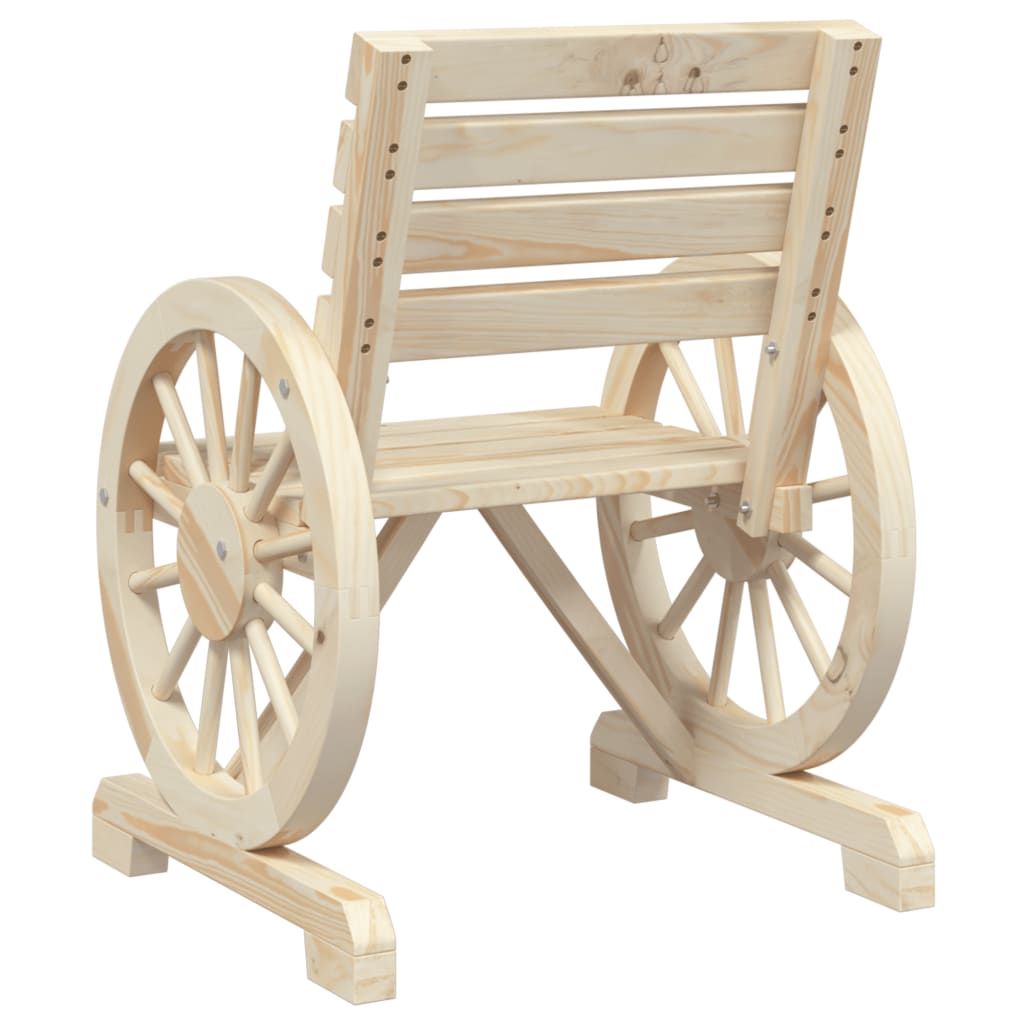Solid Wood Fir Garden Chairs Set, 2 pcs, 58x58x78.5 cm