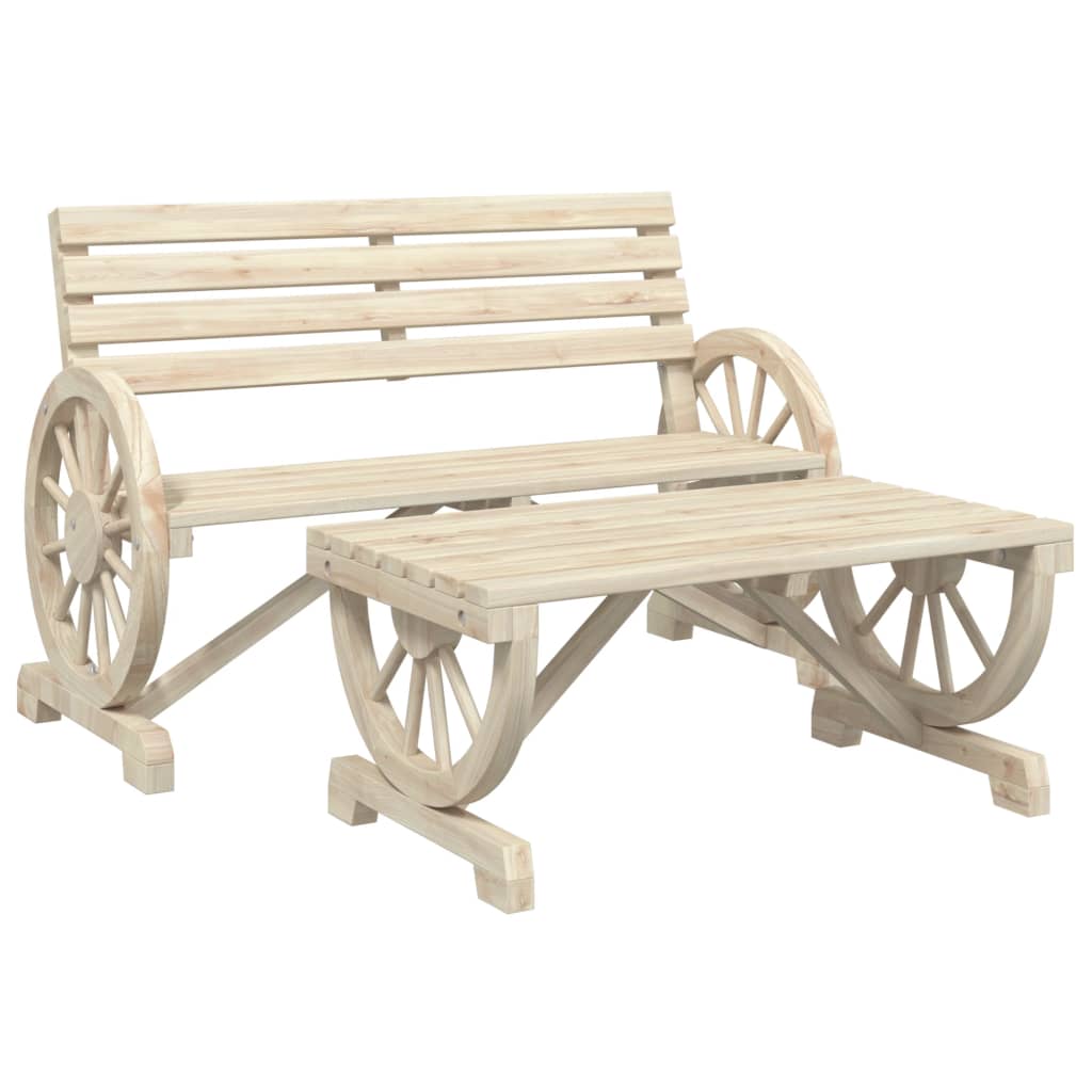 Solid Fir Wood 2-Piece Garden Lounge Set - Stylish & Durable